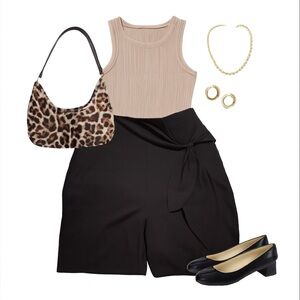 Oddy Wide Leg Pants 1XL Black Tie Waist Comfy Boho Summer NWOT Plus